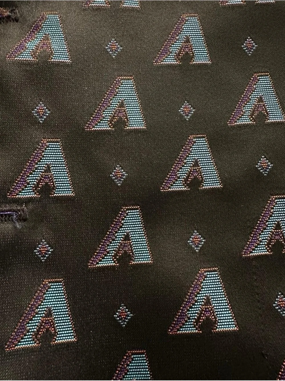 Vintage 1990s Arizona Diamondbacks Black Satin Vest with Blue Pattern M